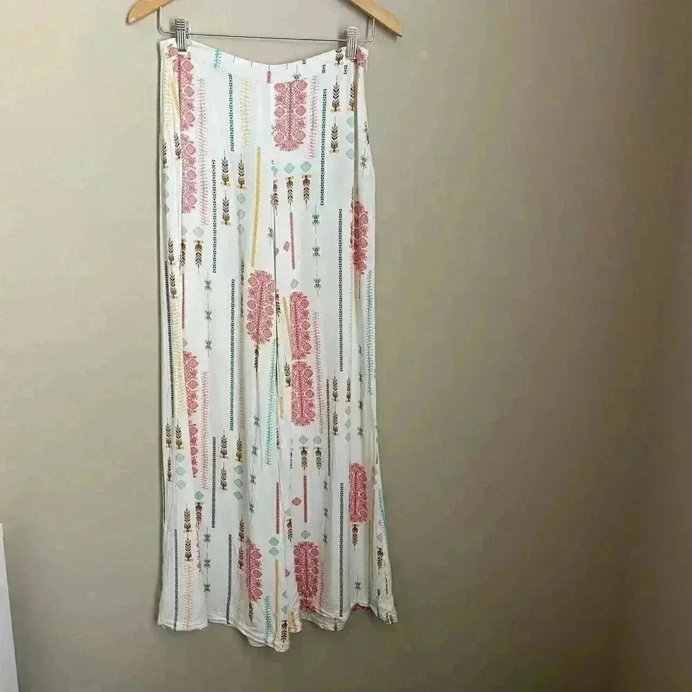 Jack‎ Tribal Print Wide Leg Pants White Size 2